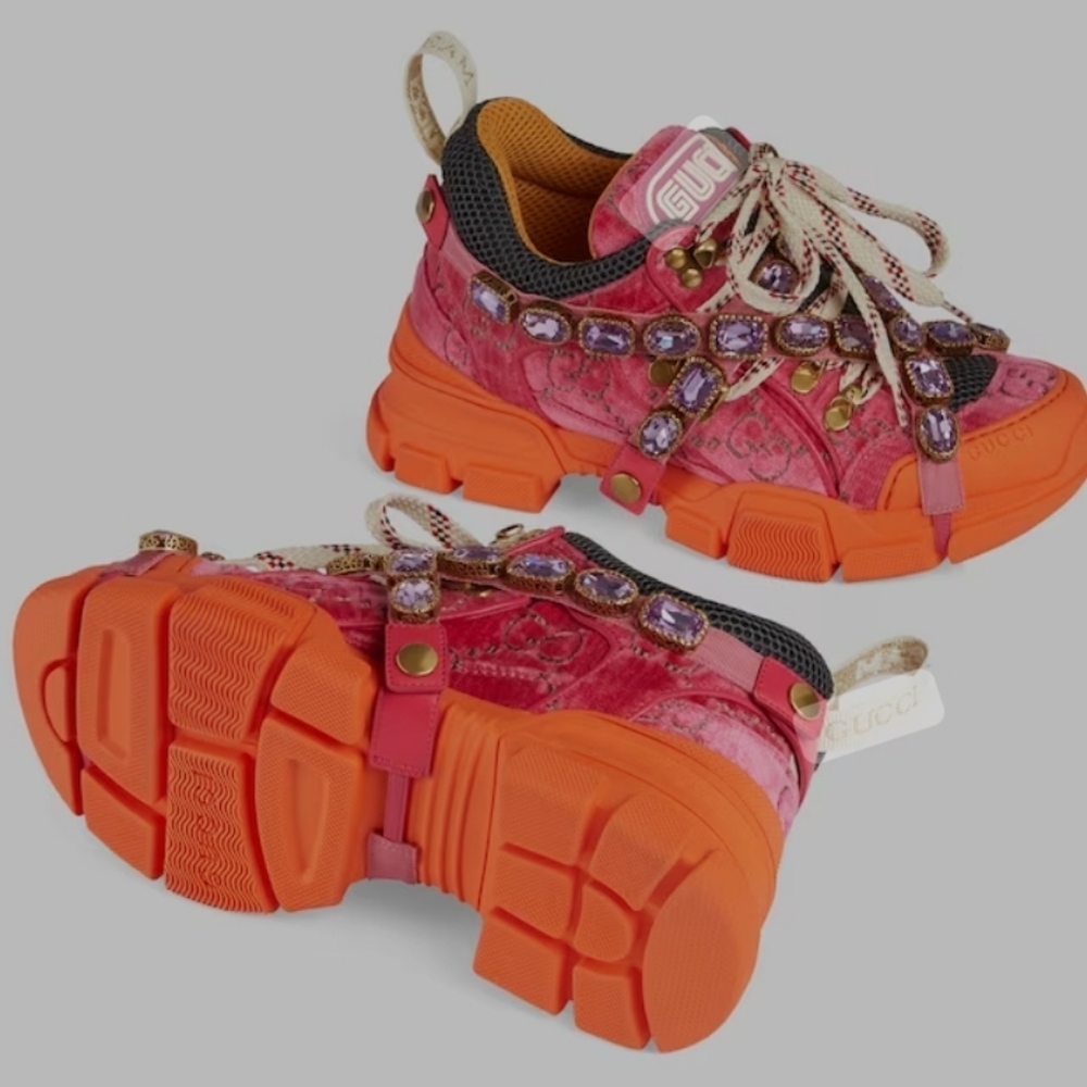 Gucci Women Flashtrek w/Pink Crystal (Special Edition) - NWT, Orginally $2250